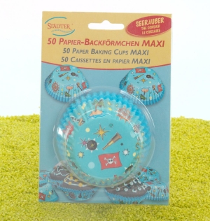 Papierbackförmchen Maxi Seeräuber 50Stk
