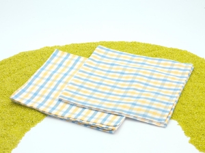 2er Set Stoffserviette Picknick Vichy in dotter-himmelblau kariert 45x45cm