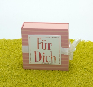 Geschenkschachtel mit Schleife - Für Dich 10 x 10 cm