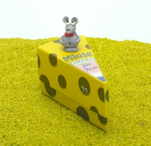 Geschenkschachtel Tortenstück mit Maus - Mäuse für Dich