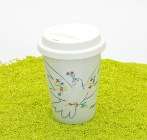 Coffee To Go Becher Porzellan Picasso - La Colombe du Festival 380ml