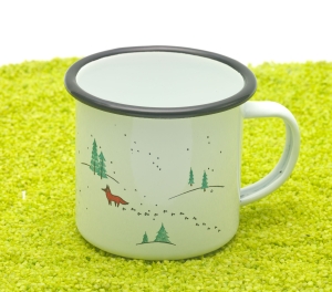 Tasse aus Emaille Winterfüchse 300ml