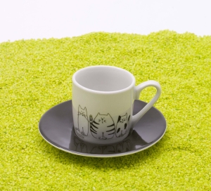Espressotasse Porzellan Funny Cats (Katze) 85ml