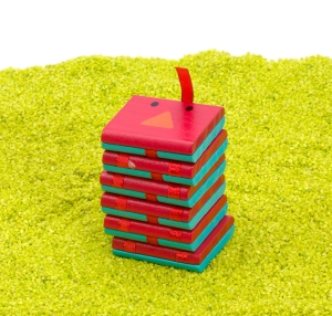 Zauberklapperschlange aus Holz blau-rot