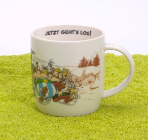 Henkelbecher Porzellan Asterix - Jetzt geht´s los ! 400ml