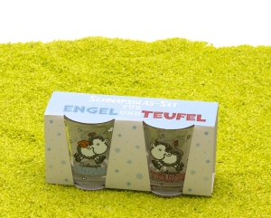 2er Set Schnapsglas Schnaps Engel / Teufel 6cl