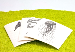 3er Set Schwammtücher Unterwasserwelt