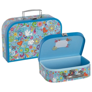 Kinder 2er Set Koffer Spielkoffer Reisekoffer Love & Peace