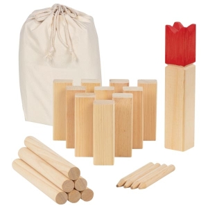 Spiel Wikingerspiel Kubb mit Baumwollbeutel