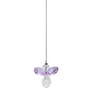 Schutzengel aus Glas Heller Amethyst im Organzasäckchen