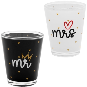 2er Set Schnapsglas Schnaps Mr / Mrs 6cl