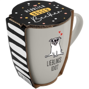 Becher Porzellan Herrlich Böser Becher Lieblingsidiot 350ml