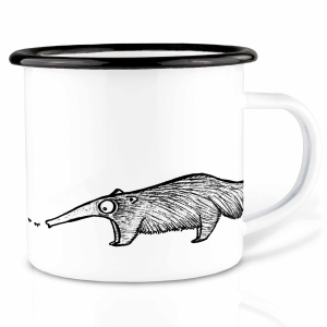 Tasse aus Emaille Schleckbert (Ameisenbär) 300ml