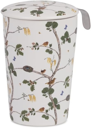 Trinkbecher Teaeve Porzellan mit Deckel & Edelstahlsieb Merla 350ml