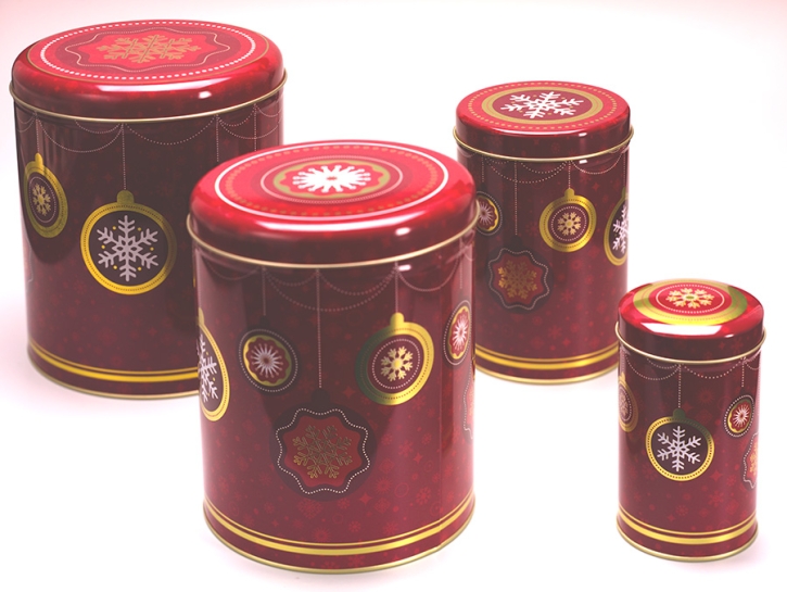 4er Set Gebäckdosen Weihnachtskugeln