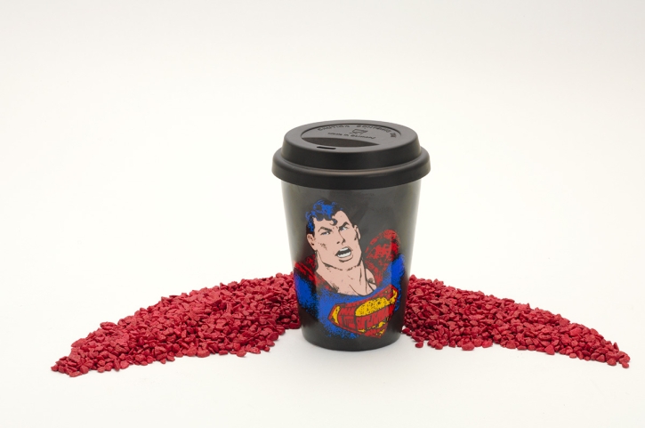Coffee To Go Becher Porzellan Superman - Text Art 380ml