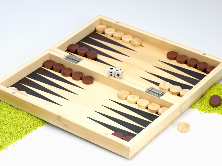 Spiel aus Bambus Backgammon