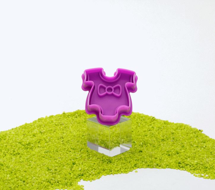 Ausstecher aus Kunststoff zum Prägen Babybody pink 5cm