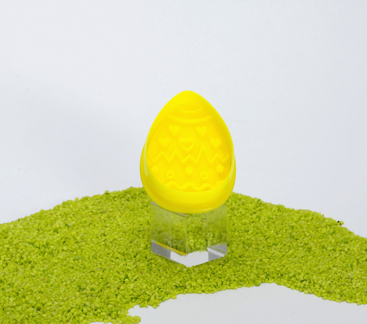 Ausstecher aus Kunststoff zum Prägen Osterei gelb 6,5cm