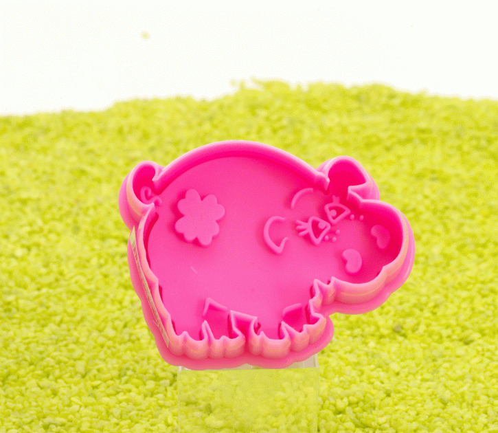 Ausstecher aus Kunststoff zum Prägen Schwein pink 6cm