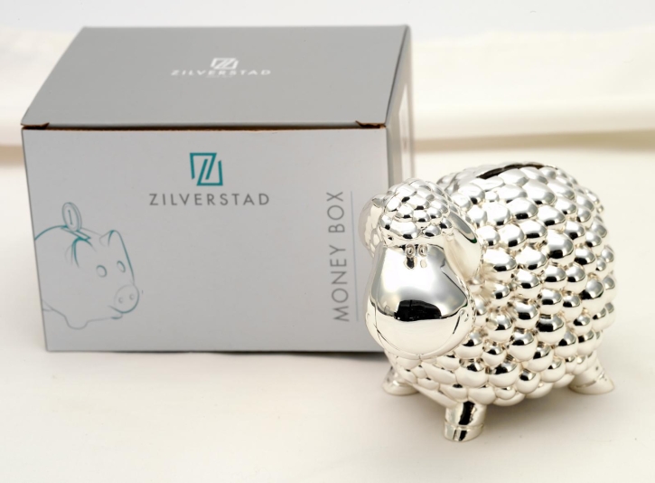 Spardose Schaf versilbert 11,5 x 7 x 8,5 cm