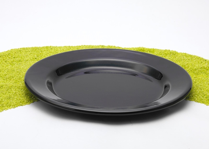 Teller aus Emaille schwarz 24cm