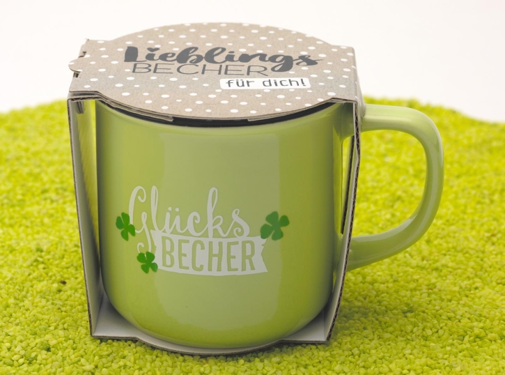 Becher Porzellan "Lieblingsbecher für Dich" Glücksbecher 350 ml