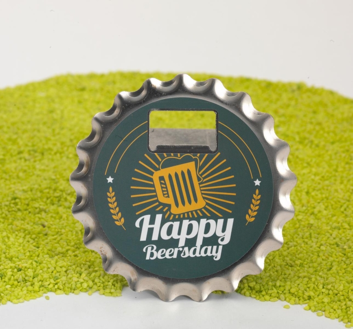 3in1 Flaschenöffner Bieröffner Untersetzer mit Magnet - Happy Beersday