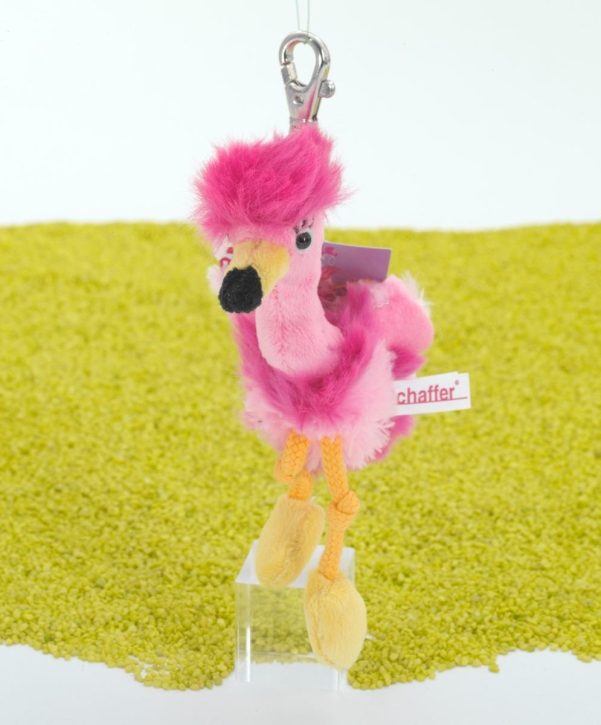 Schlüsselanhänger mit Karabinerhaken Flamingo Chantal 11cm