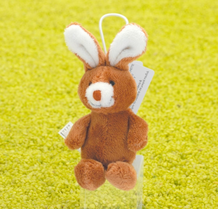 Schlüsselanhänger Supermini Hase Hoppsy braun sitzend 6cm