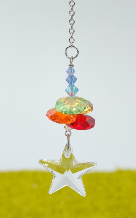 Kleine Kaskade Stern Regenbogen mit swarovski elements