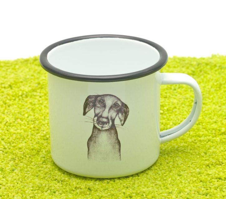 Tasse aus Emaille Juergen (Hund) 300ml