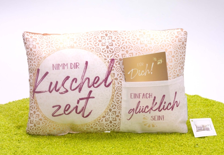 Geschenk-Kissen mit Karte Kuschelzeit