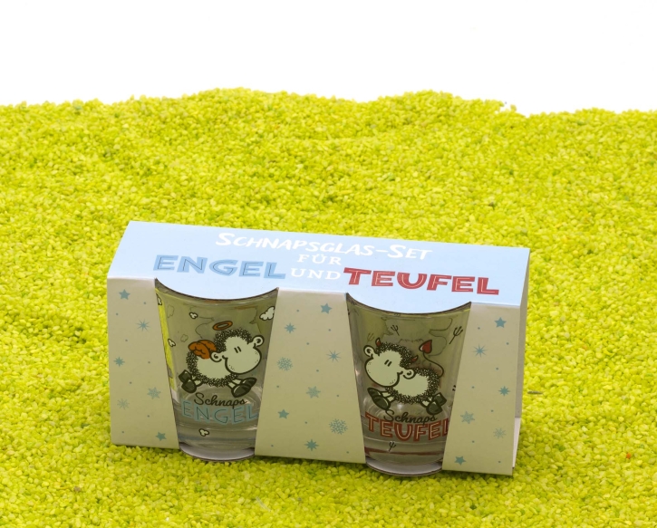 2er Set Schnapsglas Schnaps Engel / Teufel 6cl