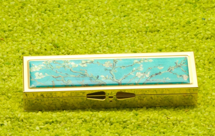 7 Tage Pillendose mit Spiegel Van Gogh Mandelblüte (Almond Blossom)