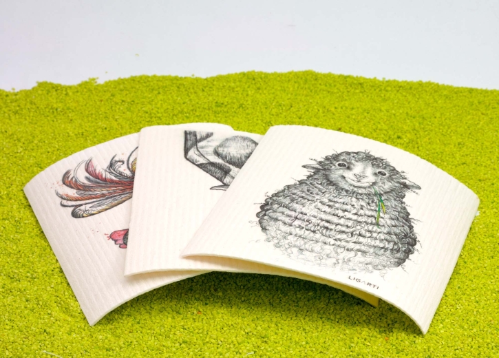 3er Set Schwammtücher Bauernhof