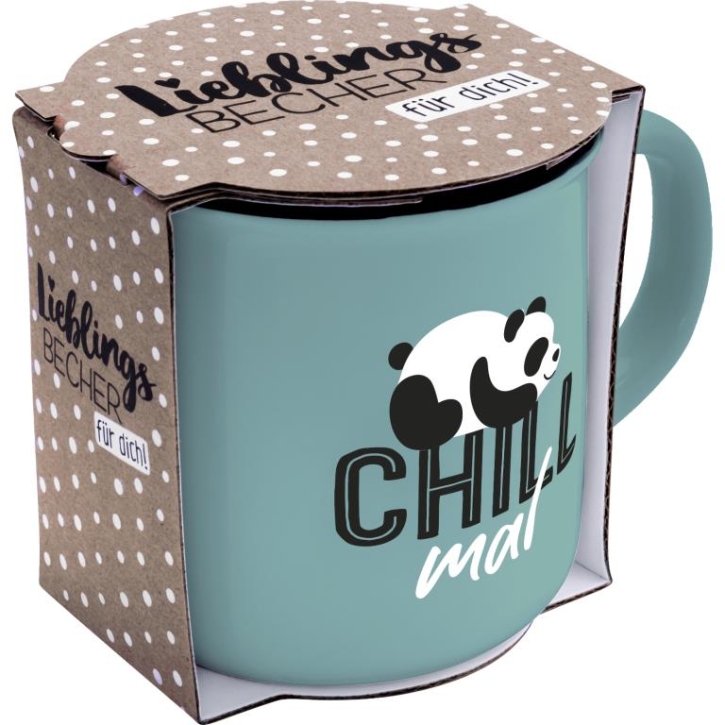 Becher Porzellan "Lieblingsbecher für Dich" Chill Mal (Panda) 350 ml