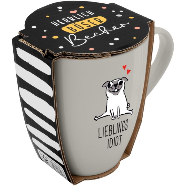Becher Porzellan Herrlich Böser Becher Lieblingsidiot 350ml