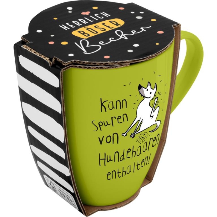 Becher Porzellan Herrlich Böser Becher Hundehaare 350ml