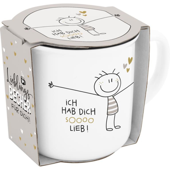 Becher Porzellan "Lieblingsbecher für Dich" HDSL 350 ml