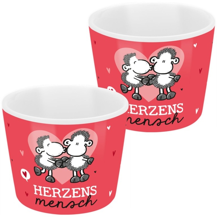 Eierbecher aus Porzellan Herzensmensch