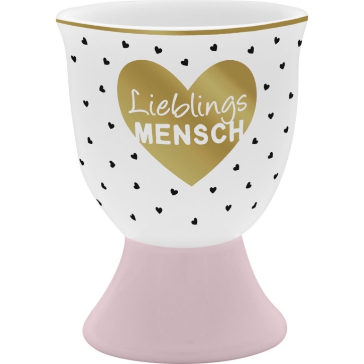 Eierbecher mit Fuß aus Porzellan Lieblings-Mensch