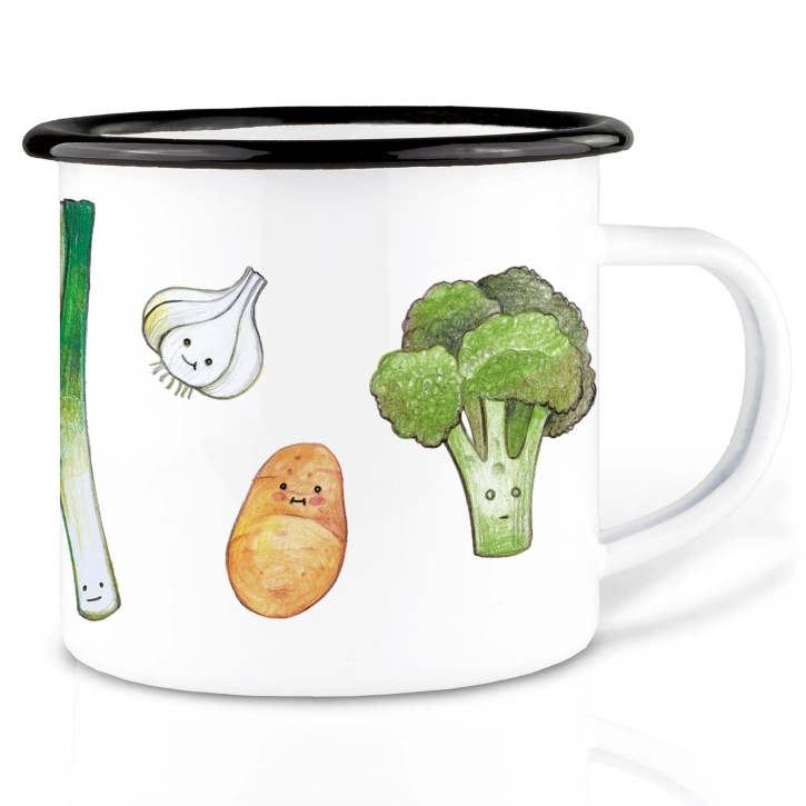 Tasse aus Emaille Gemüsebeet 500ml