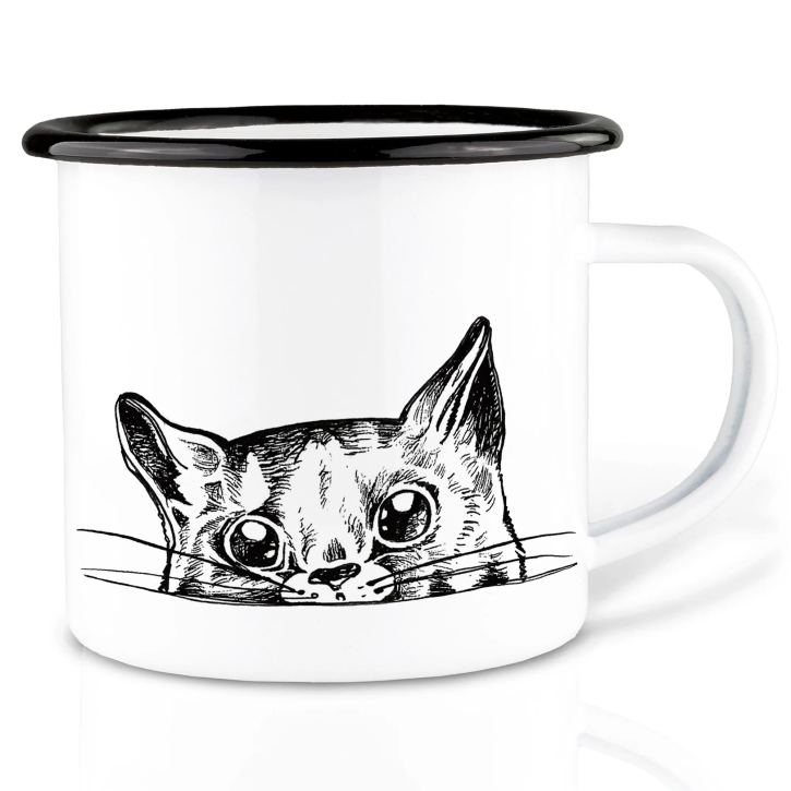 Tasse aus Emaille Ilma (Katze) 300ml