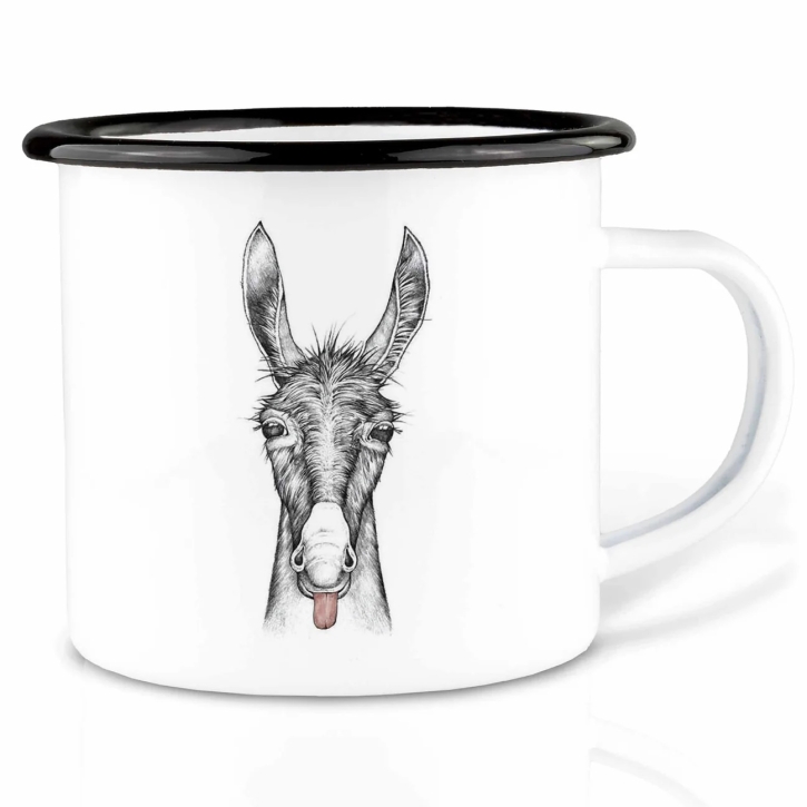 Tasse aus Emaille Lore (Esel) 300ml