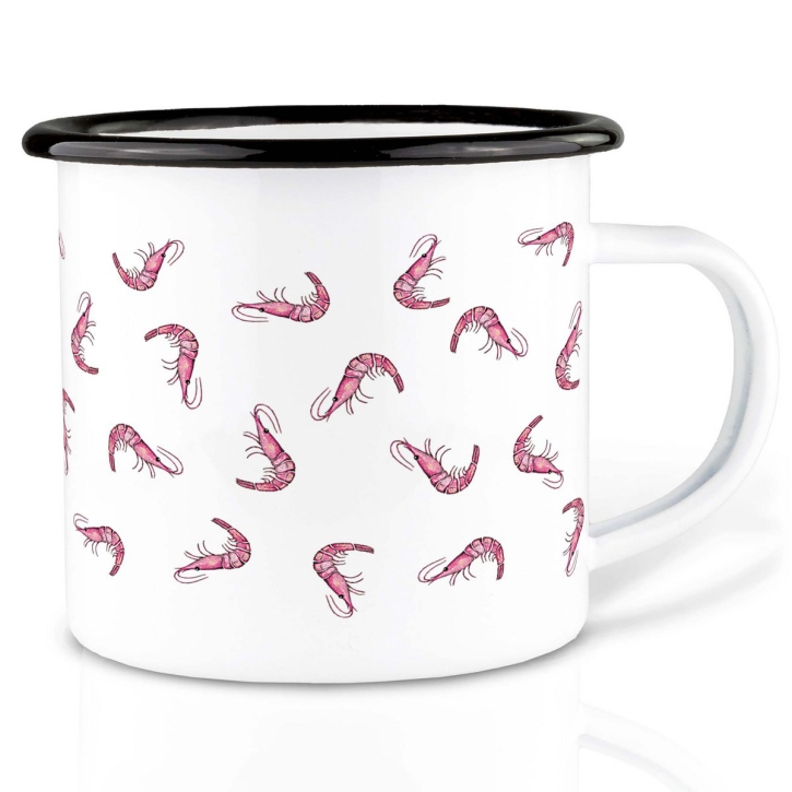 Tasse aus Emaille Shrimp Cocktail (Shrimps, Garnele) 300ml