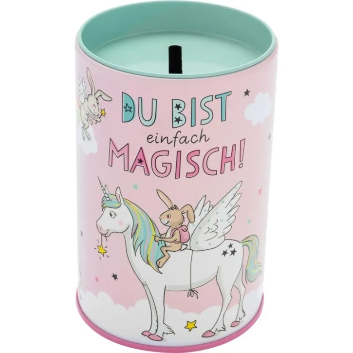 Spardose für Kinder Einhorn - Du bist einfach magisch ! 9cm
